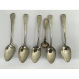 A collection of five Georgian spoons together with