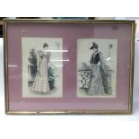 A collection of 4 framed and glazed pictures depic