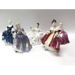 A collection of 10 Royal Doulton ladies.