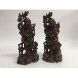 A pair of Chinese root carvings