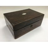 A rosewood sewing box, approx 25.5cm x 17.5cm x 11