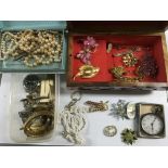 A collection of various costume jewellery. A pocke