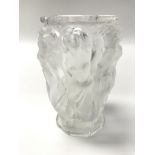 A Lalique vase of nude maidens, signed R. Lalique