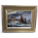 An original oil on canvas painting of a maritime l