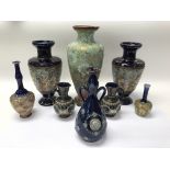 A collection of Royal Doulton including Doulton Slater vases.