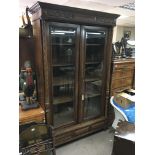 A French double door display cabinet. Size approx