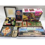 A box of vintage card games, board games and other