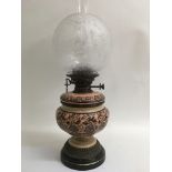 A Victorian oil lamp hinks No2 the glass shade abo