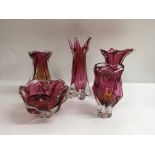 A collection of morano glass to include five piece