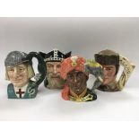 Four Royal Doulton character jugs including St Geo