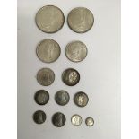 A group of Victorian 1887 coins including a double