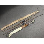 Two long bows and quantity of arrows.