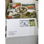 A box containing The Post mark club cards and post office picture post cards.