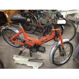 An Orange Puch Maxi 49cc moped in barn find condition in need of full restoration - no documents