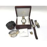 A collection of watches including a boxed Klaus Ko