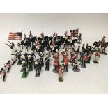 A collection of loose mainly Britains metal figure, also including other decorated figures.