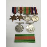 WITHDRAWN - A collection of WW2 medals including an Africa Star with North Africa 1942-43 bar.