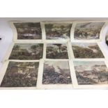 An interesting collection of unframed military prints depicting 19th century warfare