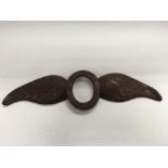 A Royal Flying Corps photo frame carved from a propeller in the form of observers wings , 16" wise