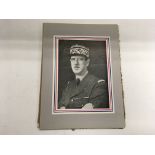 A signed photograph of General Charles de Gaulle for vive la france. Please note it is at the