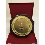 A large and impressive cased presentation plaque from the National Defence College, India.