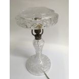 A cut glass table lamp