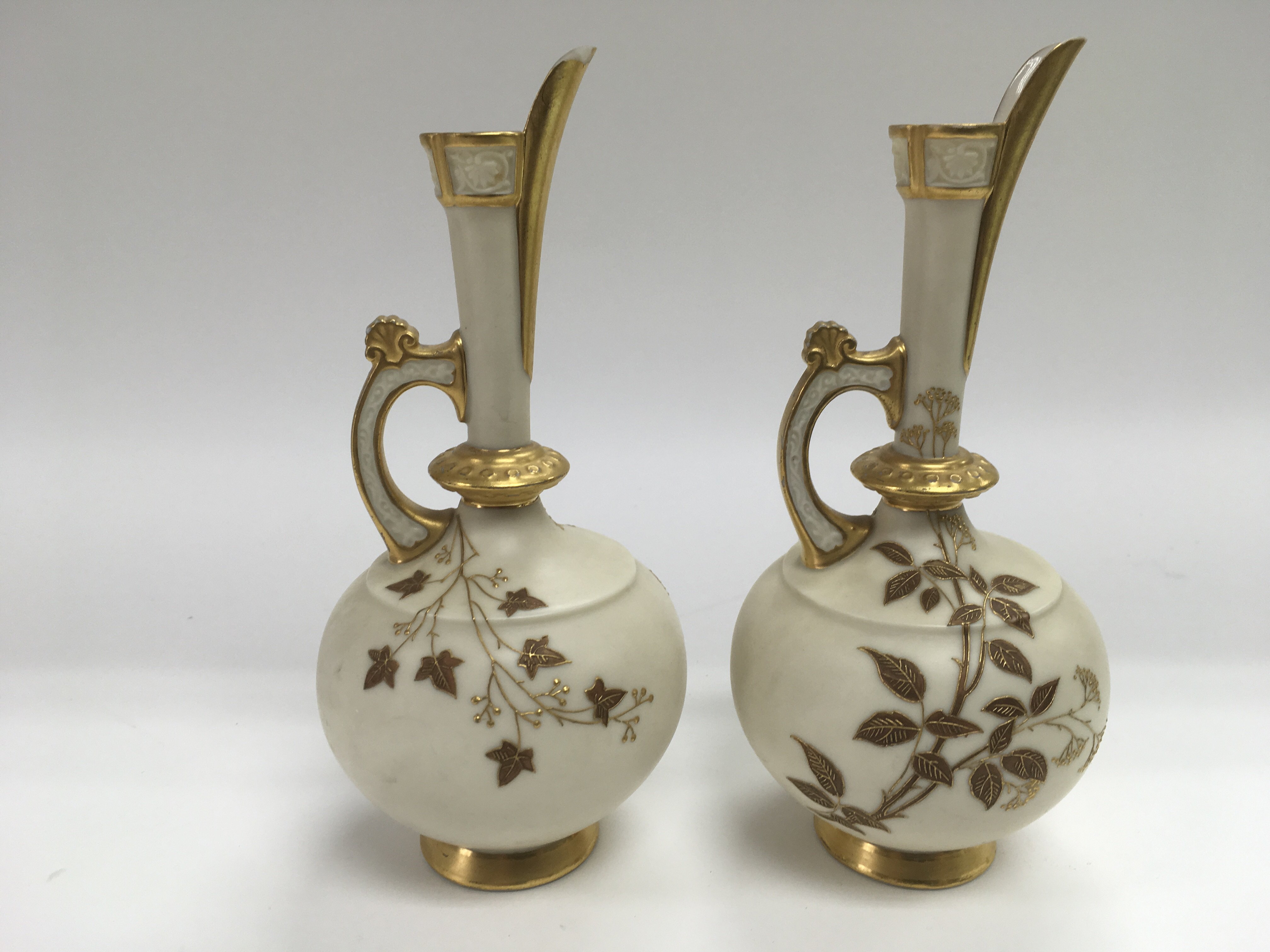 A pair of Royal Worcester jugs with giltwork decor - Image 2 of 3