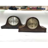 A collection of 4 mantel clocks, a spice box and w