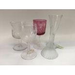 Five 18th and 19th Century drinking glasses.