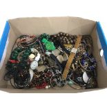 A quantity of mixed costume jewellery and watches