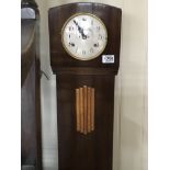 A Mahogany grandmother clock of Art Deco design wi