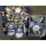A Burleighware blue and white part teaset and anot