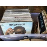 A box containing approx 70 country music LPs by various artists including Johnny Cash, Slim
