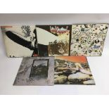 Five Led Zeppelin LPs comprising their first five