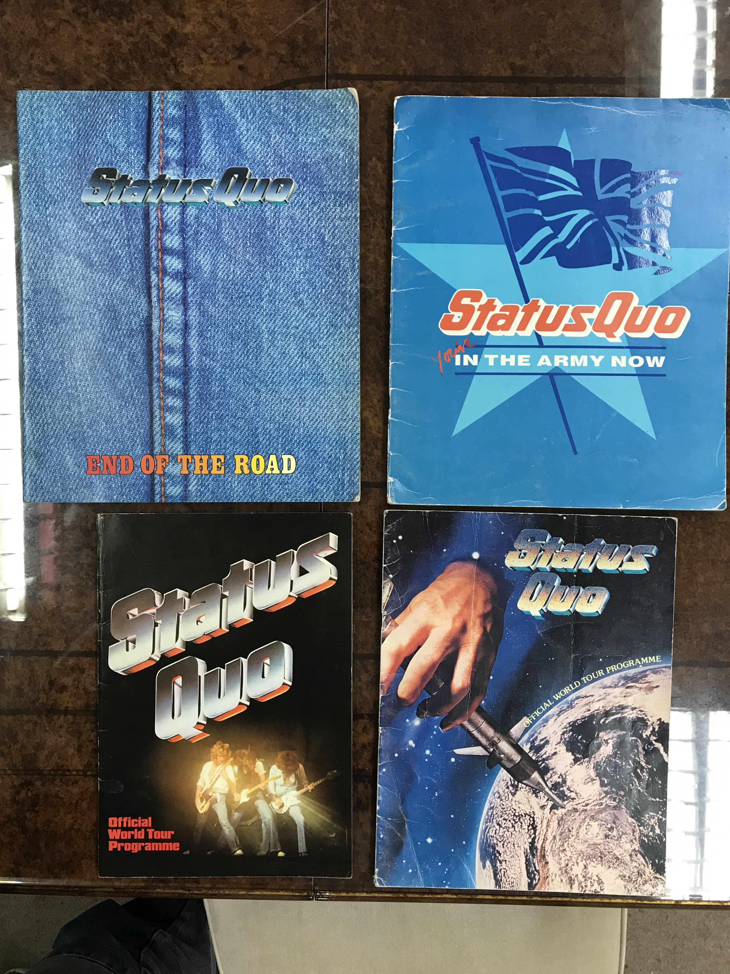 A collection of 'Status Quo' concert programmes fo