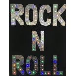 A hand made light up â€˜Rock n Rollâ€™ sign, appro