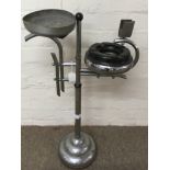 A chrome floorstanding double ashtray.Approx 71cm