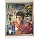 An original framed artwork of John Lennon with rel