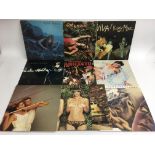 A collection of Roxy Music and related LPs includi