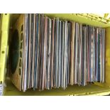 A box containing approx 100 LPs by various artists