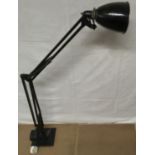 A large black Anglepoise adjustable lamp, bearing