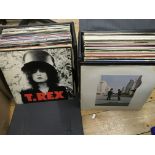 Two record boxes of LPs by various artists including Pink Floyd, T Rex and others.