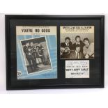 A framed and signed montage of 60s pop group The S