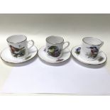 A collection of 6 Royal Worcester cups and saucers