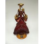 A large Murano glass figure of a lady in full leng