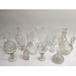A group of various cut glass