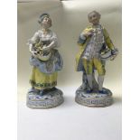 A pair of French bisque figures depicting a couple