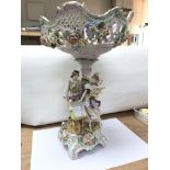 A European ceramic figural centrepiece/fruit bowl