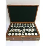 A cased and complete set of 52 sterling silver pro