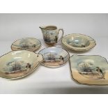 A collection of Royal Doulton Historic England dipicting HMS Victory.